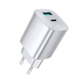 Cargador de Pared VIDVIE PLE248 Blanco Qc3,0+PD 20w+Cable C